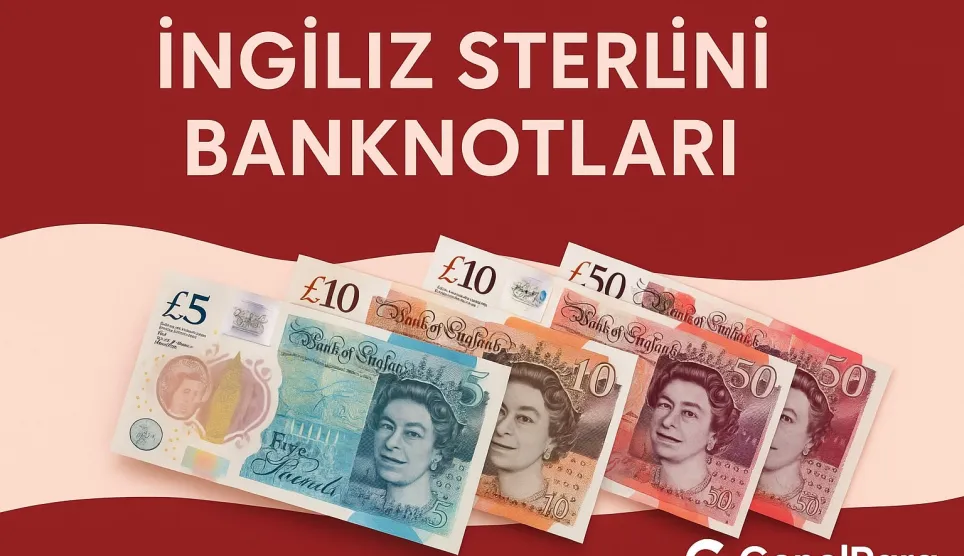 İngiliz Sterlini Banknotları - £5, £10, £20, £50 Resmi